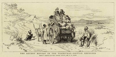 Der jüngste Aufstand im Transvaal, britische Flüchtlinge von Charles Edwin Fripp